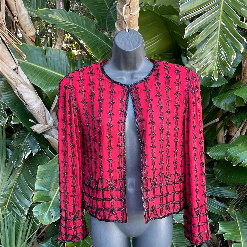 Stenay beaded vintage silk cropped jacket